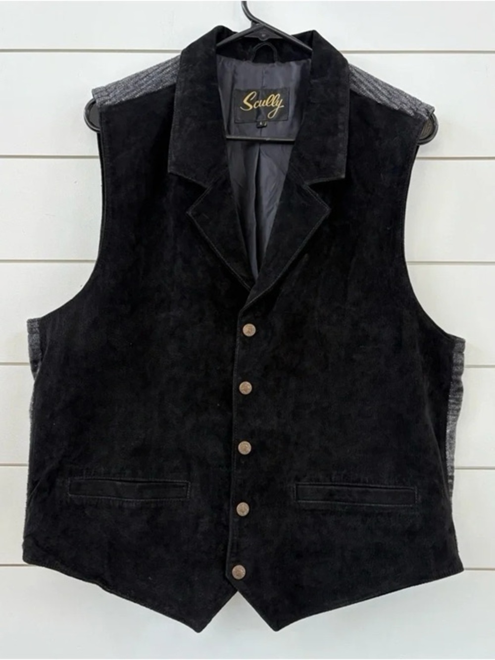 Scully Black Corduroy Men’s Button Vest